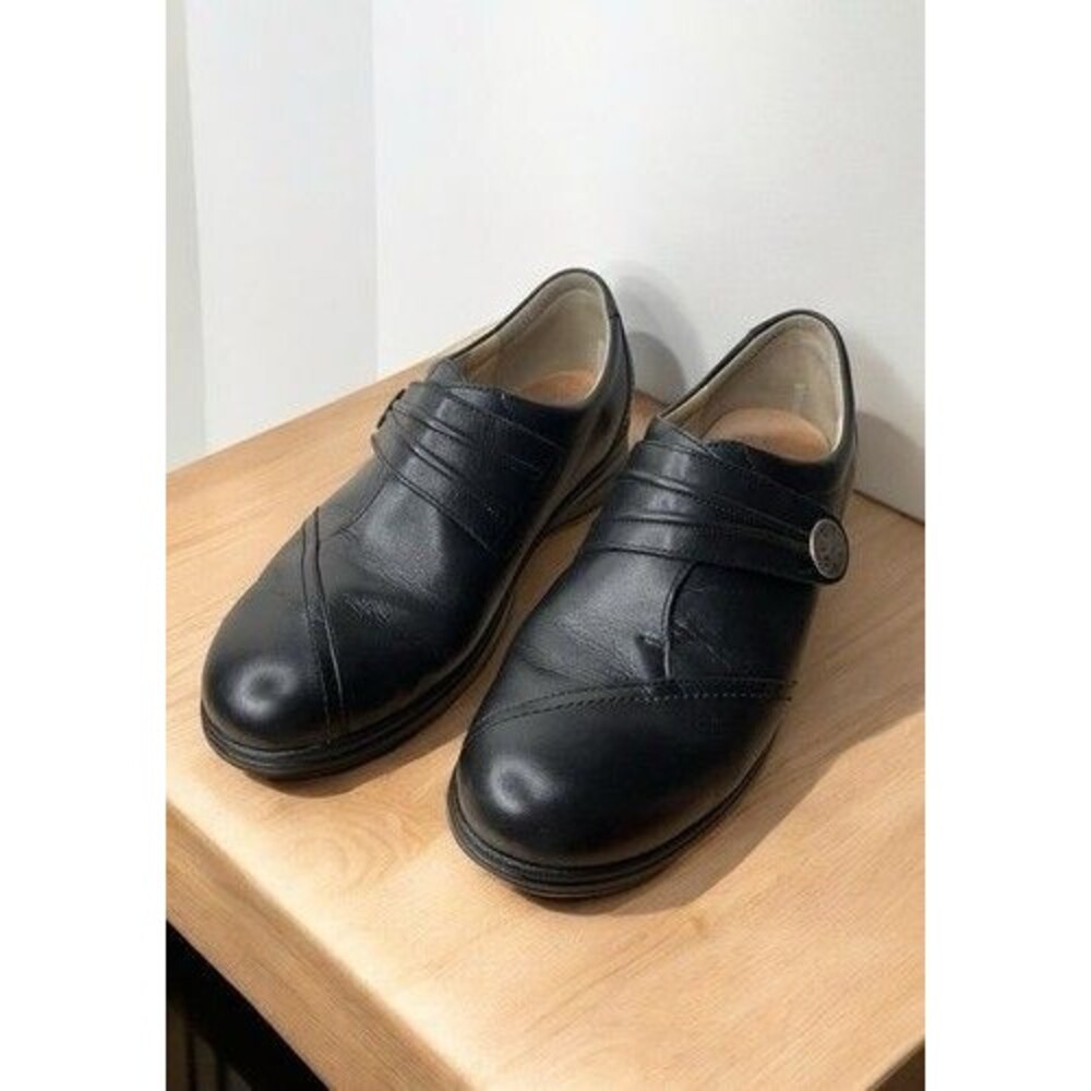 Finn Comfort Galway Leather Hook Loop Oxford Shoes Women‎ Size 7.5UK/US9.5 Black